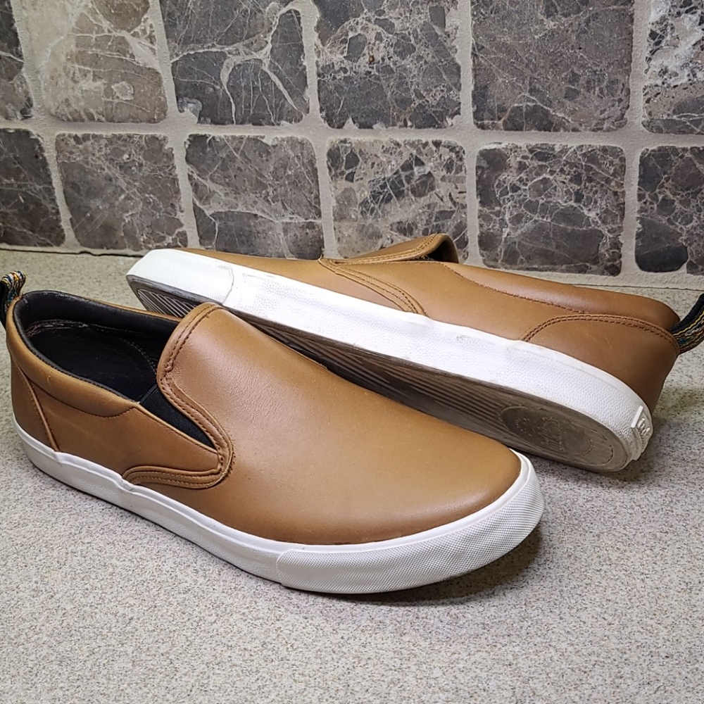 INKKAS MENS BOAT SHOES DARK TAN/BEIGE SIZE 13 - Picture 5 of 14